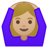 做“好”手势的女人：中等浅肤色emoji素材一 160x160像素