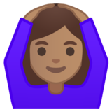 做“好”手势的女人：中等肤色emoji素材一 160x160像素