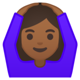 做“好”手势的女人:中黑肤色emoji素材一 160x160像素