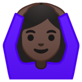 做“好”手势的女人：深色肤色emoji素材一 160x160像素