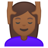 女性按摩：中黑肤色emoji素材一 160x160像素