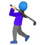 女子高尔夫：浅肤色emoji素材一 160x160像素