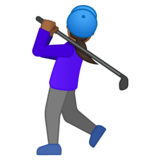 女子高尔夫：中黑肤色emoji素材一 160x160像素