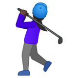 女子高尔夫：深色肤色emoji素材一 160x160像素