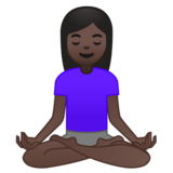 打坐的女人：深色肤色emoji素材一 160x160像素