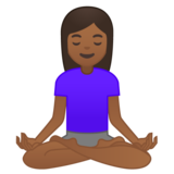 打坐的女人:中黑肤色emoji素材一 160x160像素