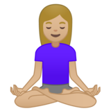 打坐的女人：中浅肤色emoji素材一 160x160像素