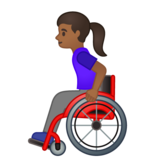 坐在手动轮椅上的女性：中深色肤色emoji素材一 160x160像素