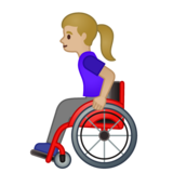 手动轮椅女性：中浅肤色emoji素材一 160x160像素