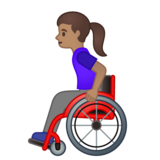 手动轮椅女性：中等肤色emoji素材一 160x160像素