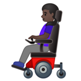 坐在电动轮椅上的女人：深色肤色emoji素材一 160x160像素