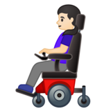 坐电动轮椅的女性：肤色浅emoji素材一 160x160像素