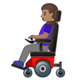 坐电动轮椅的女性：中等肤色emoji素材一 160x160像素