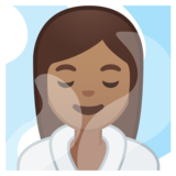 蒸汽房女性:中等肤色emoji素材一 160x160像素