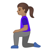 跪着的女人：中等肤色emoji素材一 160x160像素