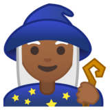 女法师：中黑肤色emoji素材一 160x160像素