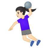 打手球的女人：浅肤色emoji素材一 160x160像素