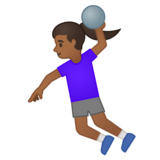 打手球的女人：中黑肤色emoji素材一 160x160像素