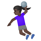 打手球的女人：深色肤色emoji素材一 160x160像素