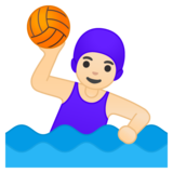 女子水球：浅肤色emoji素材一 160x160像素