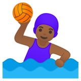 女子水球：中黑肤色emoji素材一 160x160像素