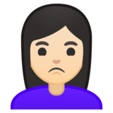 女人撅嘴：浅肤色emoji素材一 160x160像素