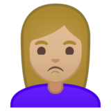 女性撅嘴：中等浅肤色emoji素材一 160x160像素