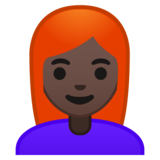 女:肤色深,头发红emoji素材一 160x160像素