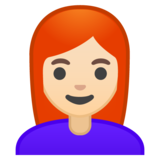 女：浅肤色，红头发emoji素材一 160x160像素