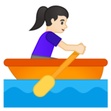 女子划艇：浅肤色emoji素材一 160x160像素