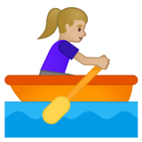 女子划艇：中浅肤色emoji素材一 160x160像素