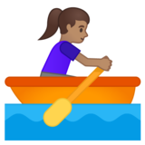 女子划艇：中等肤色emoji素材一 160x160像素