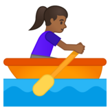 女子划艇：中等深色肤色emoji素材一 160x160像素