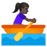 女子划艇：深色肤色emoji素材一 160x160像素