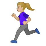 女子跑步:中浅肤色emoji素材一 160x160像素