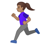 女子跑步:中等肤色emoji素材一 160x160像素