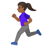 女子跑步：中黑肤色emoji素材一 160x160像素