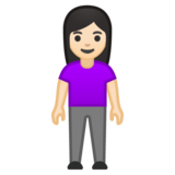 女性站立：浅肤色emoji素材一 160x160像素