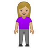 女性站姿：中浅肤色emoji素材一 160x160像素