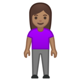 女性站立：中等肤色emoji素材一 160x160像素