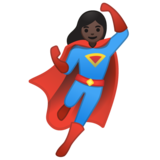 女超人：黑肤色emoji素材一 160x160像素