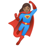 女超人：中等肤色emoji素材一 160x160像素