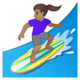 女子冲浪：中等肤色emoji素材一 160x160像素