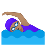 女子游泳：中等肤色emoji素材一 160x160像素