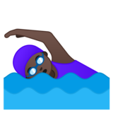 女子游泳：深色肤色emoji素材一 160x160像素