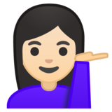 单手举起的女人：浅肤色emoji素材一 160x160像素