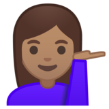 单手举起的女人：中等肤色emoji素材一 160x160像素