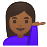 单手举起的女人：中黑肤色emoji素材一 160x160像素