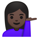 单手举起的女人：深色肤色emoji素材一 160x160像素