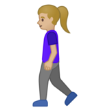行走的女人:中浅肤色emoji素材一 160x160像素